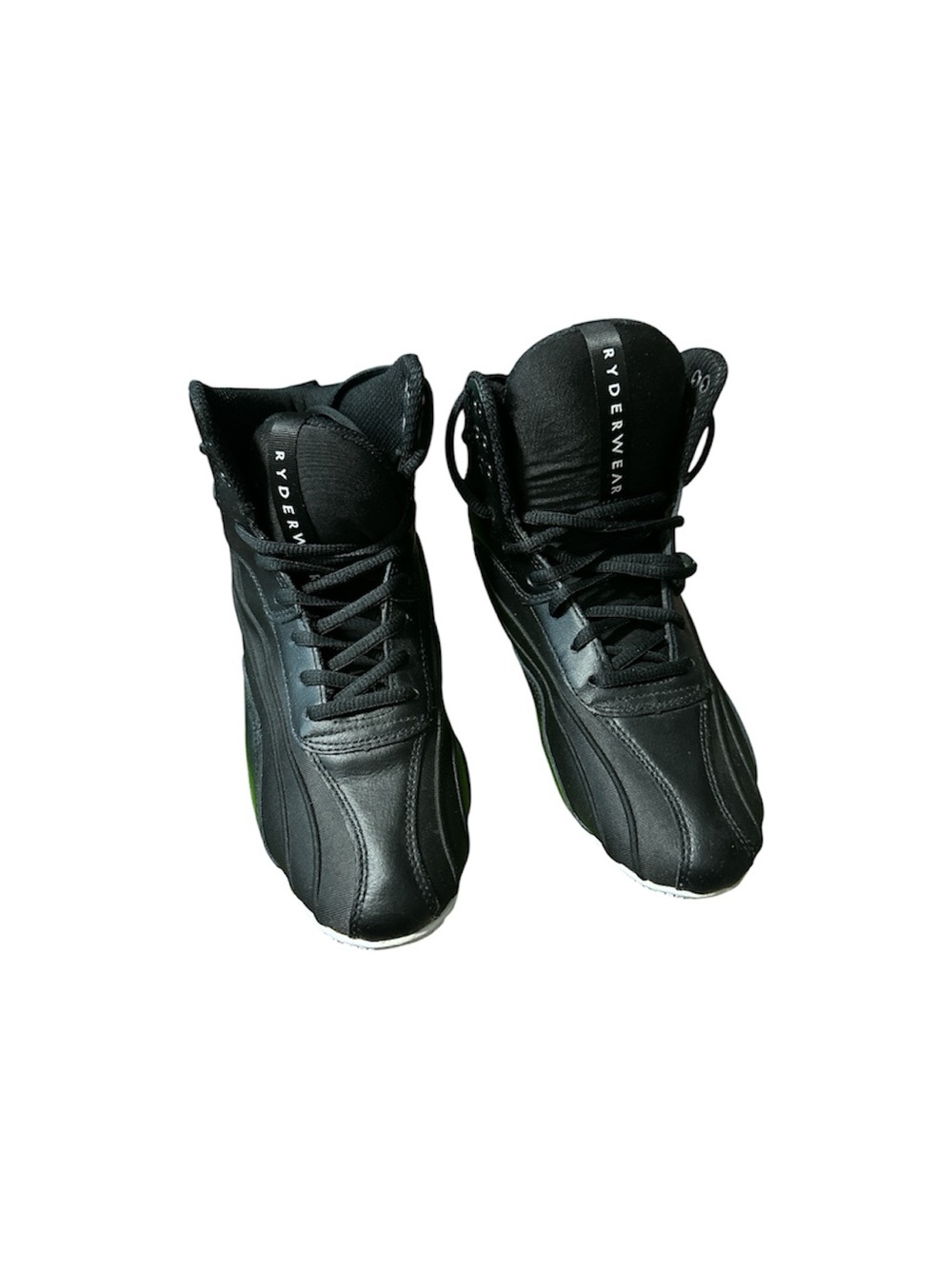 Ryderwear Men's Black High-Top Training Sneakers with Subtle Green Accent
